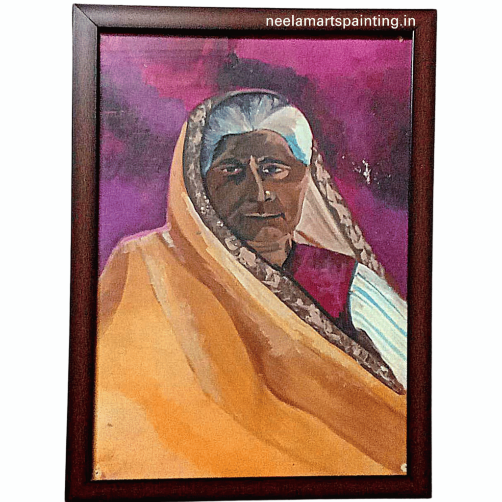 Old Women Painting Portrait